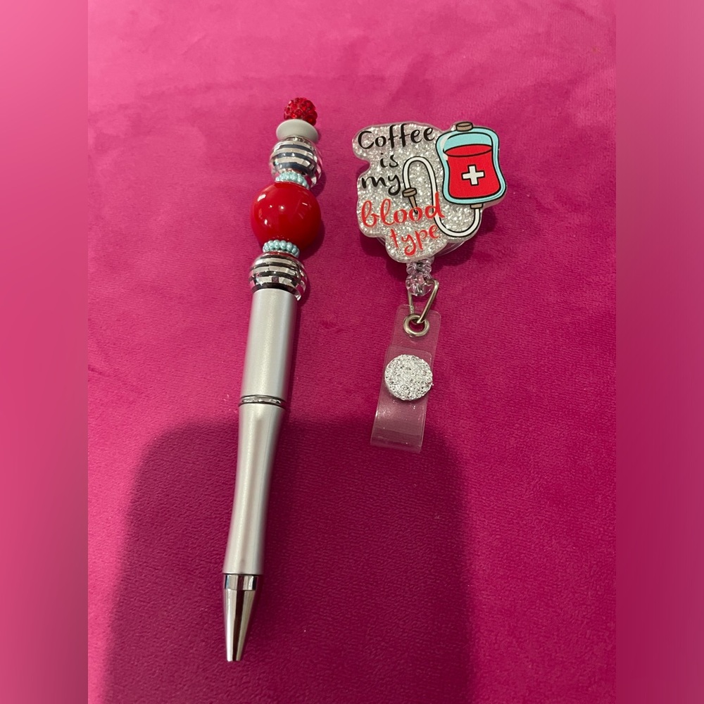 Pen and badge set combo